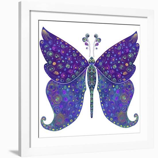 Swirls Butterfly-Delyth Angharad-Framed Giclee Print