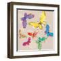 Swirly Butterflies + Neutral Back-Robbin Rawlings-Framed Art Print