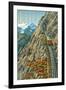 Swiss Alps and Cog Railway-null-Framed Art Print