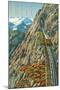 Swiss Alps and Cog Railway-null-Mounted Art Print