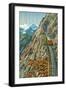 Swiss Alps and Cog Railway-null-Framed Art Print