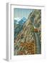 Swiss Alps and Cog Railway-null-Framed Art Print