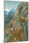 Swiss Alps and Cog Railway-null-Mounted Art Print