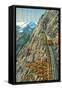 Swiss Alps and Cog Railway-null-Framed Stretched Canvas