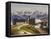 Swiss Alps: on the Rigi Summit, with the Bernese Alps in the Distance-null-Framed Stretched Canvas