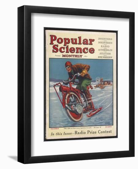 Swiss-American Inventor Thomas Avoskan's Motor Cycle with Skates-Frank Murch-Framed Photographic Print