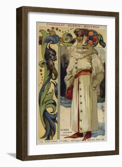 Swiss Bourgeois Costume, 14th Century-null-Framed Giclee Print