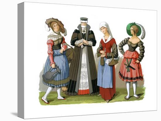 Swiss Costumes, 15th-16th Century-Edward May-Stretched Canvas