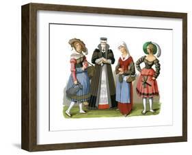 Swiss Costumes, 15th-16th Century-Edward May-Framed Giclee Print