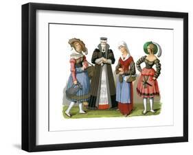 Swiss Costumes, 15th-16th Century-Edward May-Framed Giclee Print