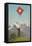 Swiss Flag Above Alps-null-Framed Stretched Canvas