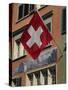 Swiss Flag, Zurich Old Town, Switzerland, Europe-Thouvenin Guy-Stretched Canvas