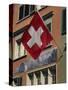 Swiss Flag, Zurich Old Town, Switzerland, Europe-Thouvenin Guy-Stretched Canvas