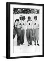 Swiss Four Man Bobsleigh Team, Winter Olympic Games, Garmisch-Partenkirchen, Germany, 1936-null-Framed Giclee Print