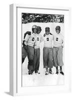 Swiss Four Man Bobsleigh Team, Winter Olympic Games, Garmisch-Partenkirchen, Germany, 1936-null-Framed Giclee Print