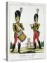 Swiss Guard, Tambour and Fife Players, C.1790 (Colour Litho)-French-Stretched Canvas