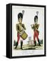 Swiss Guard, Tambour and Fife Players, C.1790 (Colour Litho)-French-Framed Stretched Canvas