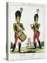 Swiss Guard, Tambour and Fife Players, C.1790 (Colour Litho)-French-Stretched Canvas