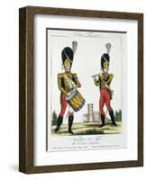 Swiss Guard, Tambour and Fife Players, C.1790 (Colour Litho)-French-Framed Giclee Print