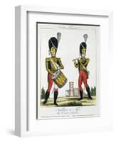 Swiss Guard, Tambour and Fife Players, C.1790 (Colour Litho)-French-Framed Giclee Print