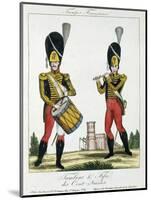 Swiss Guard, Tambour and Fife Players, C.1790 (Colour Litho)-French-Mounted Giclee Print