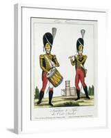 Swiss Guard, Tambour and Fife Players, C.1790 (Colour Litho)-French-Framed Giclee Print