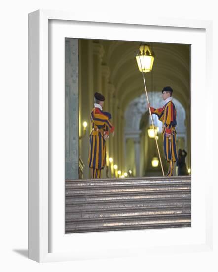 Swiss Guards, St. Peter's Square, Vatican City, Rome, Lazio, Italy, Europe-Marco Cristofori-Framed Photographic Print