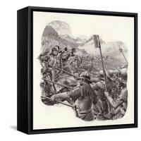 Swiss Infantry in the 15th Century-Pat Nicolle-Framed Stretched Canvas