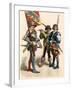 Swiss Knight Carrying the Flag of Berne, with a Fifer and Drummer, 1400s-null-Framed Giclee Print