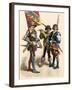 Swiss Knight Carrying the Flag of Berne, with a Fifer and Drummer, 1400s-null-Framed Giclee Print