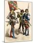 Swiss Knight Carrying the Flag of Berne, with a Fifer and Drummer, 1400s-null-Mounted Giclee Print