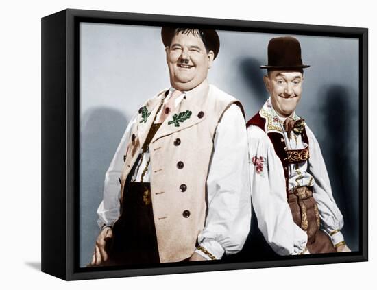 Swiss Miss, L-R: Oliver Hardy, Stan Laurel (AKA Laurel and Hardy), 1938-null-Framed Stretched Canvas