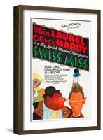 SWISS MISS, l-r: Oliver Hardy, Stan Laurel on poster art, 1938-null-Framed Art Print