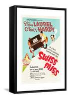 Swiss Miss, Stan Laurel, Oliver Hardy on US poster art, 1938-null-Framed Stretched Canvas