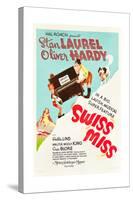 Swiss Miss, Stan Laurel, Oliver Hardy on US poster art, 1938-null-Stretched Canvas