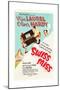 Swiss Miss, Stan Laurel, Oliver Hardy on US poster art, 1938-null-Mounted Premium Giclee Print