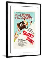 Swiss Miss, Stan Laurel, Oliver Hardy on US poster art, 1938-null-Framed Premium Giclee Print