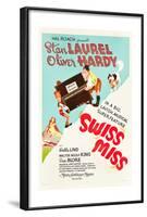 Swiss Miss, Stan Laurel, Oliver Hardy on US poster art, 1938-null-Framed Art Print