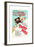 Swiss Miss, Stan Laurel, Oliver Hardy on US poster art, 1938-null-Framed Art Print