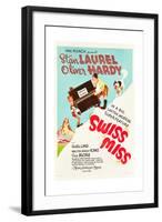 Swiss Miss, Stan Laurel, Oliver Hardy on US poster art, 1938-null-Framed Art Print