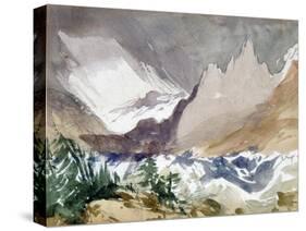 Swiss Mountain Landscape, 19th Century-John Ruskin-Stretched Canvas