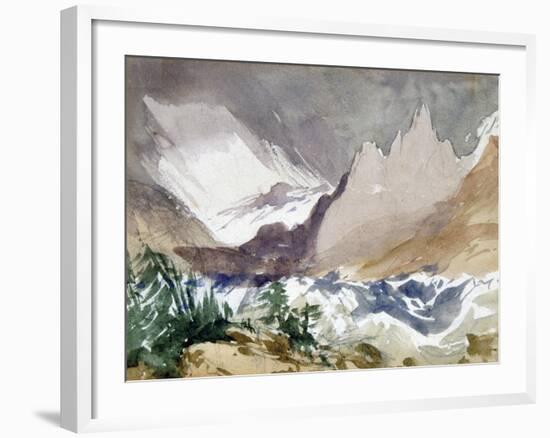 Swiss Mountain Landscape, 19th Century-John Ruskin-Framed Giclee Print