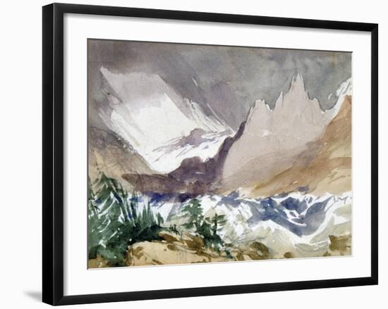 Swiss Mountain Landscape, 19th Century-John Ruskin-Framed Giclee Print