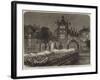 Swiss National Festival at Geneva, Old Clocktower with Fountain Illuminated-null-Framed Giclee Print