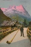 Postcard of an Alphorn Blower, Sent in 1913-Swiss photographer-Framed Stretched Canvas