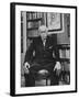 Swiss Psychiatrist Dr. Carl Jung Holding Pipe as He Sits on Chair in His Library at Home-Dmitri Kessel-Framed Premium Photographic Print