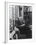 Swiss Psychiatrist Dr. Carl Jung Relaxing in an Easy Chair in His Library at Home-Dmitri Kessel-Framed Premium Photographic Print