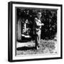 Swiss Psychiatrist Dr. Carl Jung Standing in Garden Outside His Home-Dmitri Kessel-Framed Premium Photographic Print