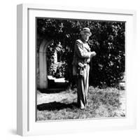 Swiss Psychiatrist Dr. Carl Jung Standing in Garden Outside His Home-Dmitri Kessel-Framed Premium Photographic Print