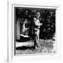 Swiss Psychiatrist Dr. Carl Jung Standing in Garden Outside His Home-Dmitri Kessel-Framed Premium Photographic Print